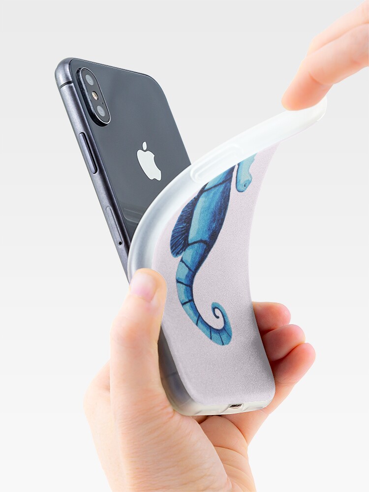 Alternate view of Watercolor seahorse iPhone Case