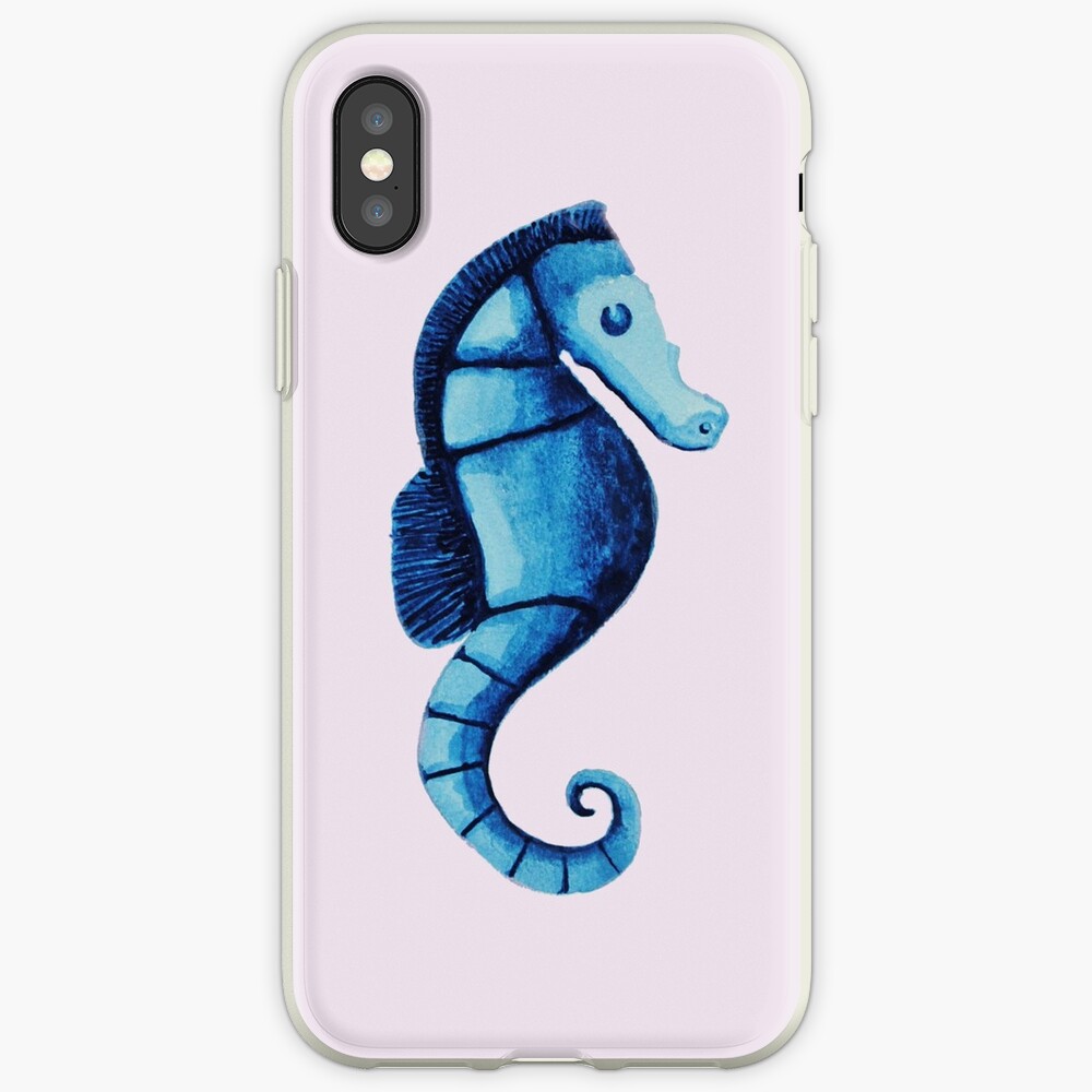 Watercolor seahorse iPhone Case