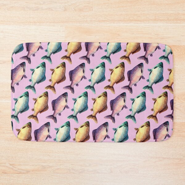Item preview, Colorful fishes pattern with pinkish background designed and sold by Aidi Riera.