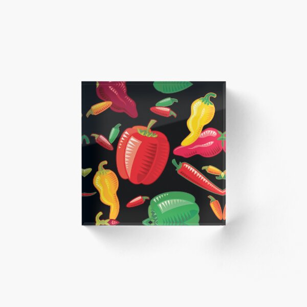 Hot Peppers Acrylic Block