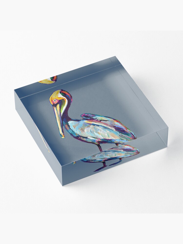 Alternate view of Colorful Pelican by Robert Phelps Acrylic Block