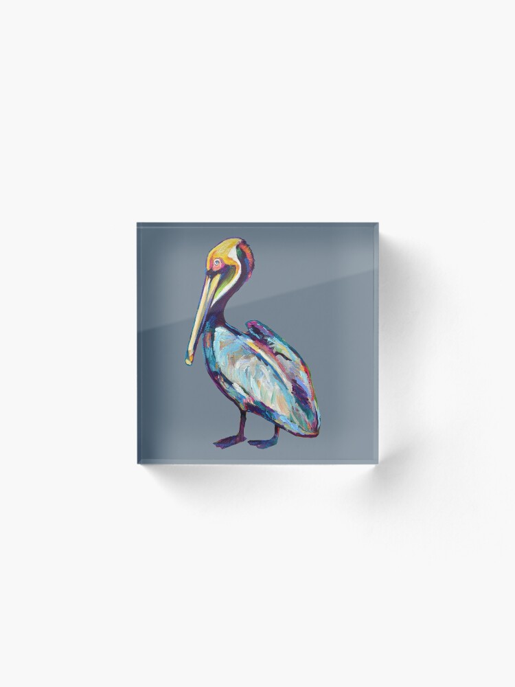 Alternate view of Colorful Pelican by Robert Phelps Acrylic Block
