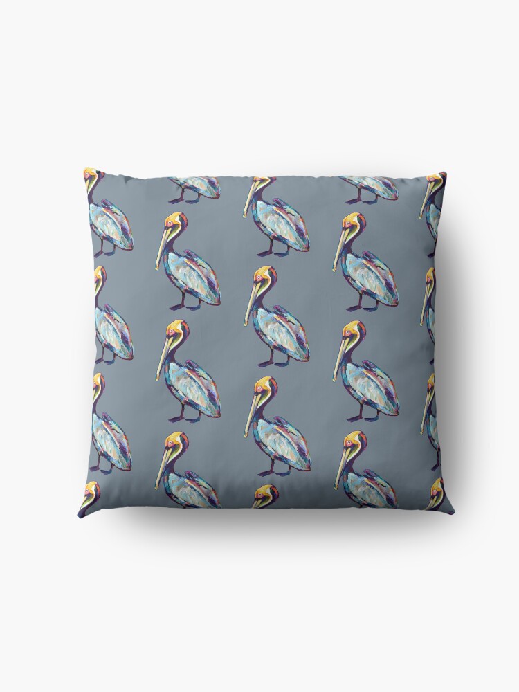 Alternate view of Colorful Pelican by Robert Phelps Floor Pillow