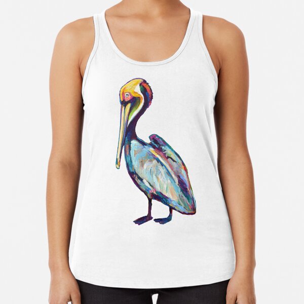 Colorful Pelican by Robert Phelps Racerback Tank Top