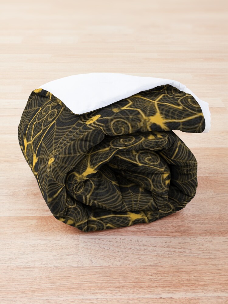 Alternate view of Halloween nightmare lace yellow on black Comforter