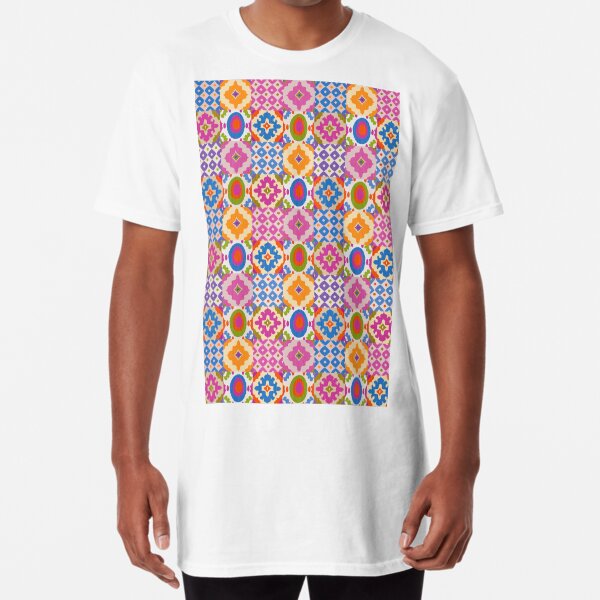 Decorative Ikat Pattern Long T-Shirt
