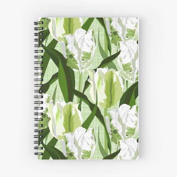 Item preview, Large white / green parrot tulips on linen texture designed and sold by kobyakov.