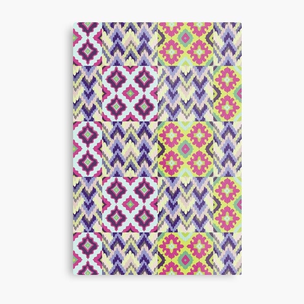 Decorative Ikat Pattern Metal Print