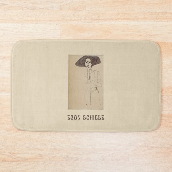 Item preview, Egon Schiele Fine Art Portrait of a Woman (1910) with Schiele's Name in Brown designed and sold by kierkegaard.
