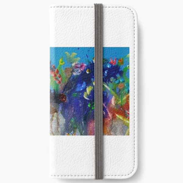 'Inspire' oil painting with mixed media iPhone Wallet