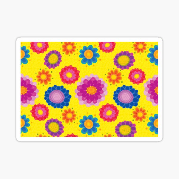Yellow Floral Pattern Sticker