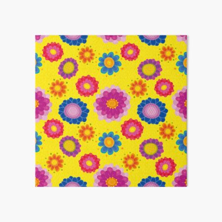 Yellow Floral Pattern Art Board Print