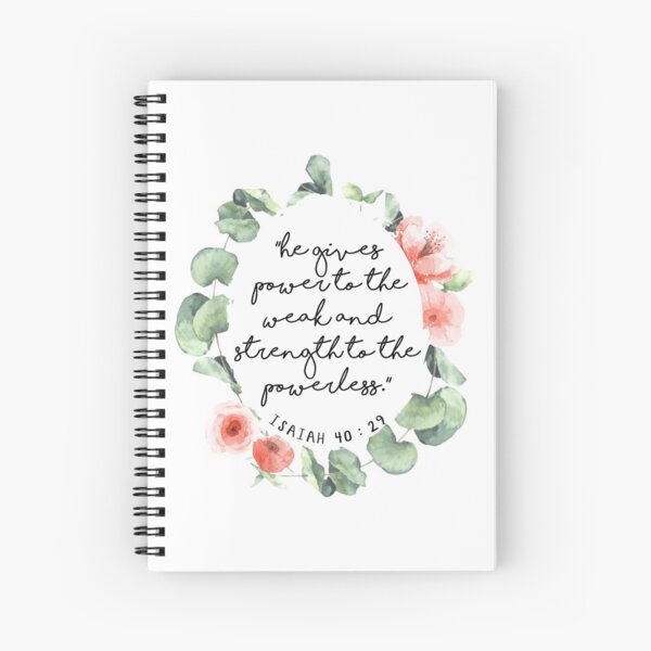 Isaiah 40:29 white Spiral Notebook