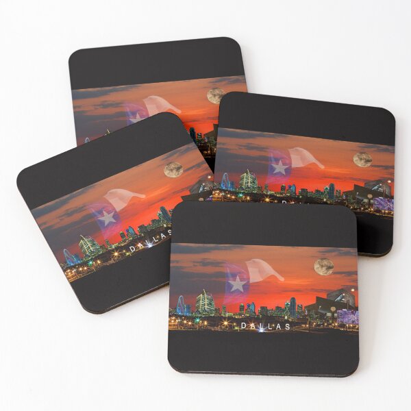 Item preview, DALLAS Sunrise Skyline Supermoon and Text designed and sold by Warren Paul Harris.
