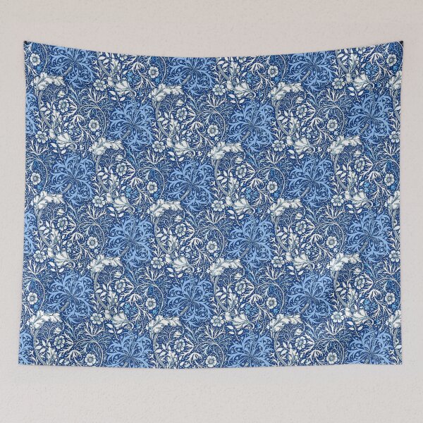 Item preview, Art Nouveau Seaweed Floral, Cobalt Blue  designed and sold by Marymarice.