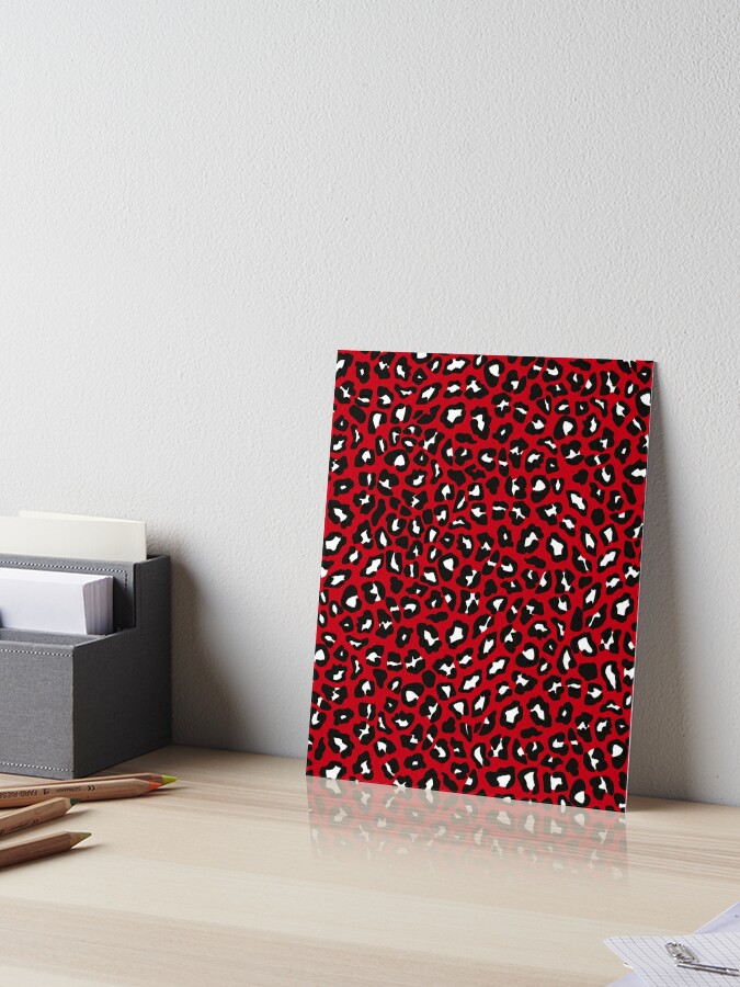 Red, White and Black Leopard Print  Art Board Print for Sale by  OneThreeSix