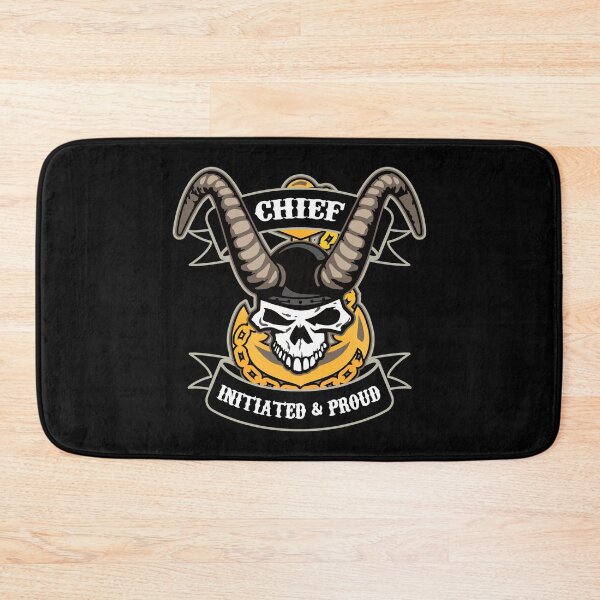 Item preview, Navy Chief - Initiated and Proud with Skull, Old Goat Horns and Anchor designed and sold by hobrath.