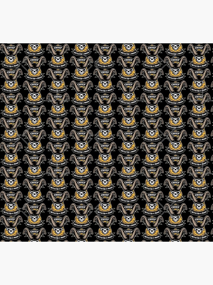 Navy Chief - Initiated and Proud with Skull, Old Goat Horns and Anchor by hobrath
