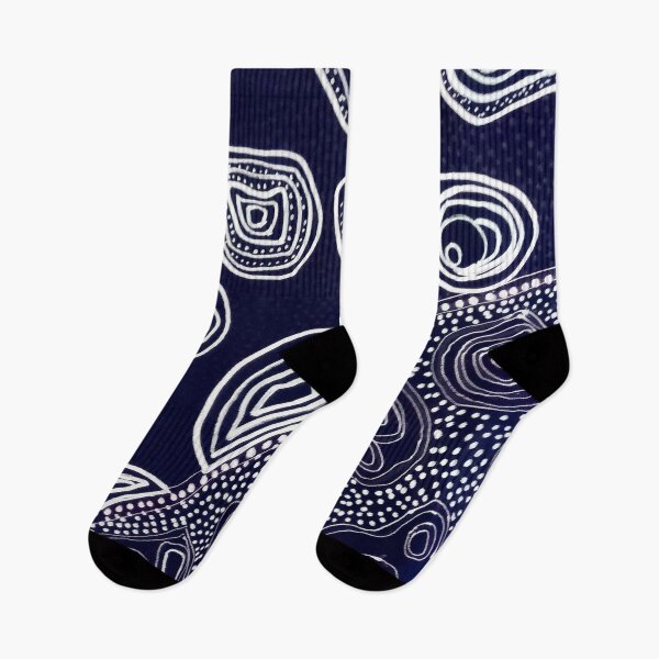Item preview, Australian Aboriginal inspiration in Navy Blue and White - Original Painting designed and sold by CrazyCraftLady.