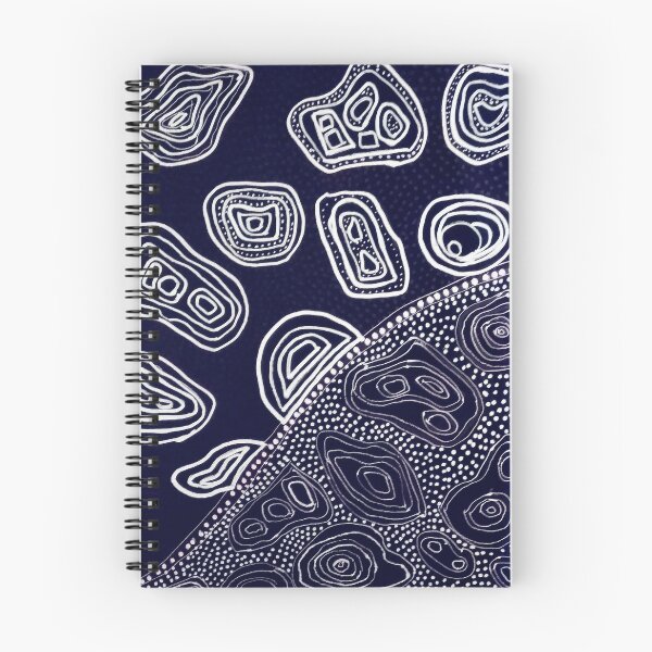 Artikelvorschau, Inspiration der australischen Aborigines in Marineblau und Weiß - Originalgemälde entworfen und verkauft von CrazyCraftLady.