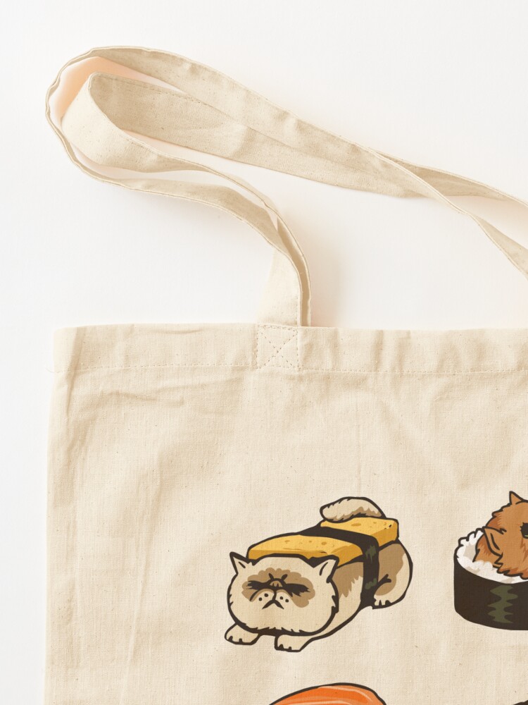Thumbnail 3 of 5, Tote Bag, Sushi Persian Cat designed and sold by Huebucket.