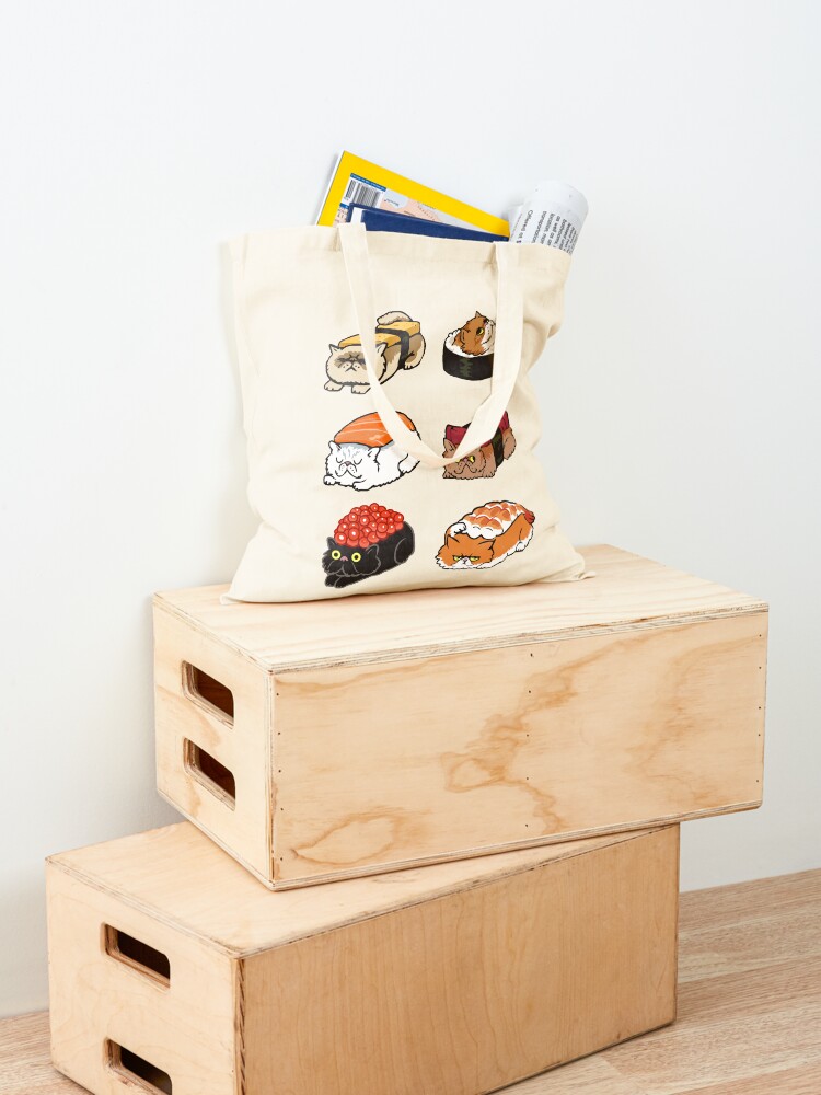 Thumbnail 4 of 5, Tote Bag, Sushi Persian Cat designed and sold by Huebucket.