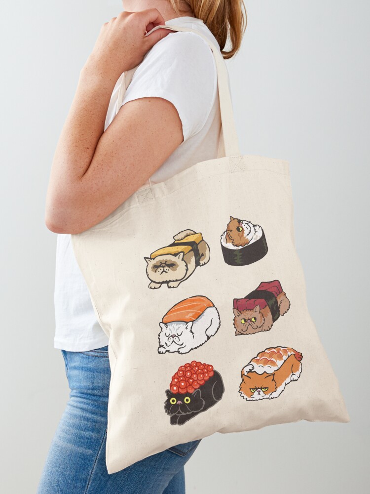 Tote Bag, Sushi Persian Cat designed and sold by Huebucket