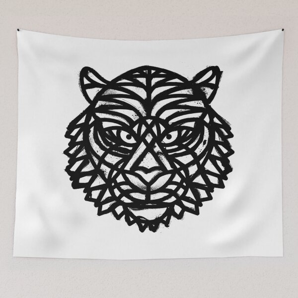 Item preview, Angry Tiger (Ink) Black & White designed and sold by mrmoustache.