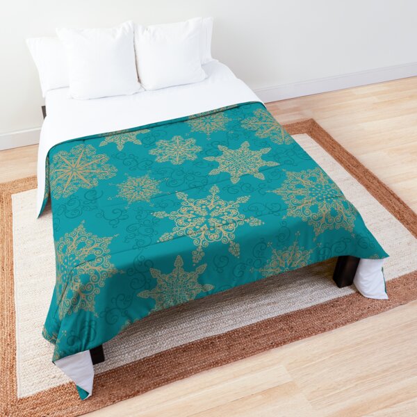 Golden Snowflakes Comforter