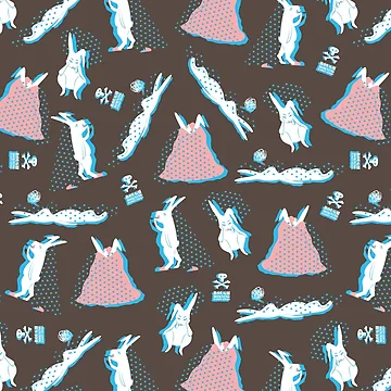 Artwork thumbnail, Rough Morning - Rabbit Series Pattern by Yoru