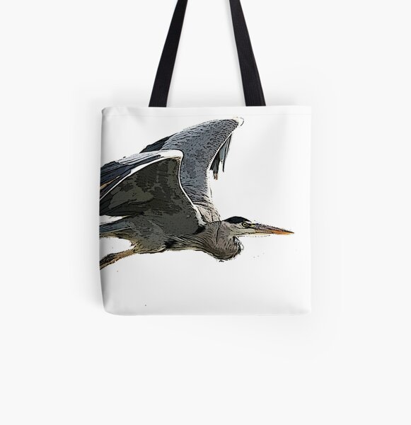 Heron In Flight All Over Print Tote Bag