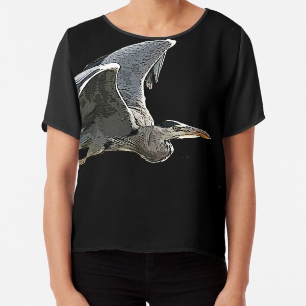 Heron In Flight Chiffon Top