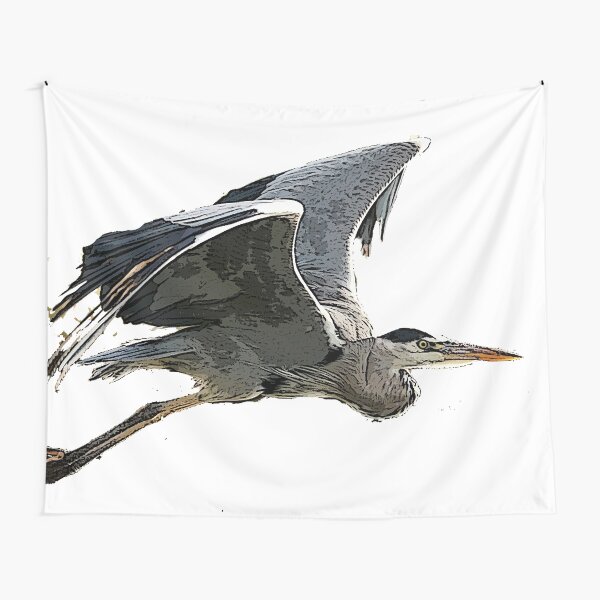 Heron In Flight Tapestry