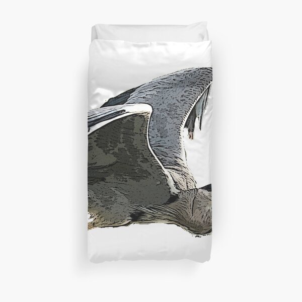 Heron In Flight Duvet Cover