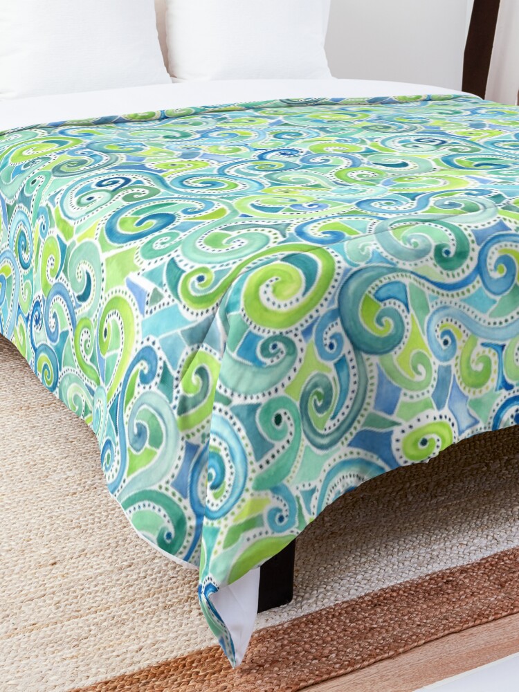 Alternate view of Swirly Spiral Watercolor Comforter