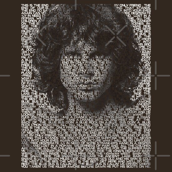 Jim Morrison The End A T Shirt Of Text Sold Lyrics