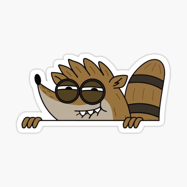 Mischievous Rigby peeking - Regular Show Rigby Sticker