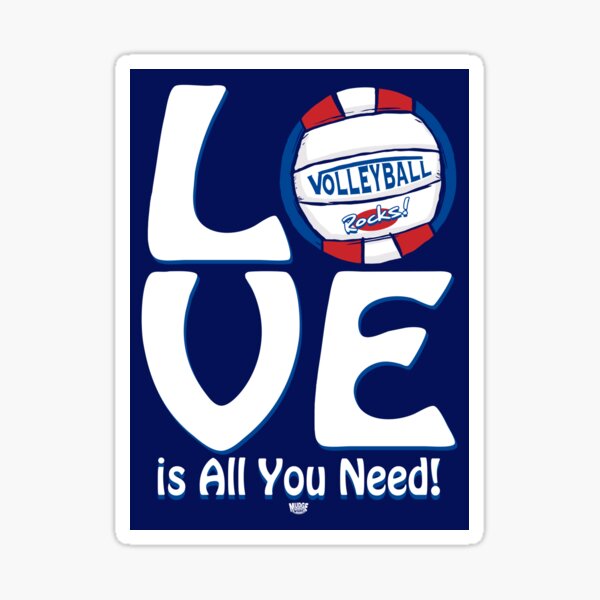 "Pink Volleyball Love is All You Need" Sticker for Sale by MudgeStudios