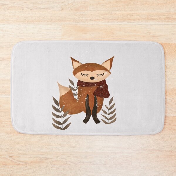 Item preview, Winter Fox with Neck Scarf in the Snow | Arctic Fox designed and sold by Lavender Mint Graphics.