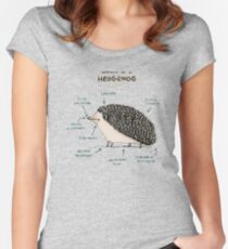 Anatomie eines Igels Tailliertes Rundhals-Shirt