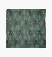 Bigfoot Forest Christmas Tree Lights Pattern Scarf