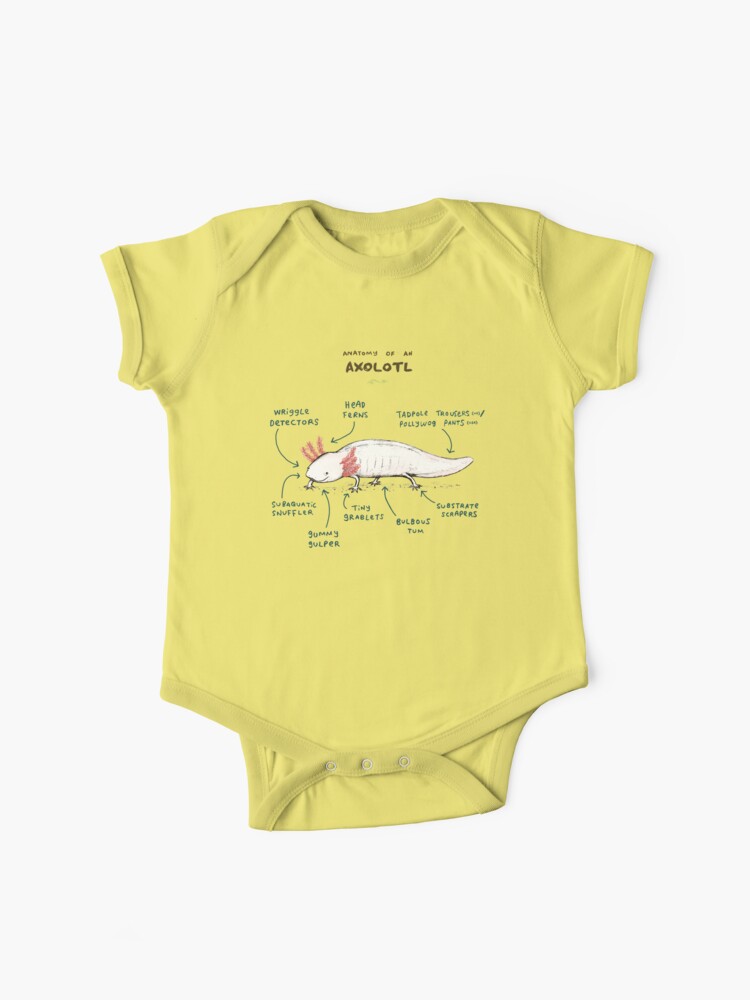 Kids Axolotl Gift Axolotl Stuff Anatomy of An Axolotl Baby Long Sleeve Bodysuit