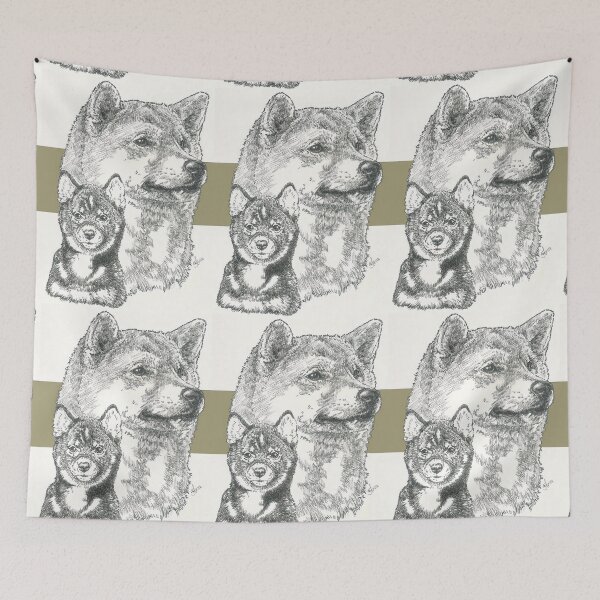 Item preview, Shiba Inu Father & Son designed and sold by BarbBarcikKeith.