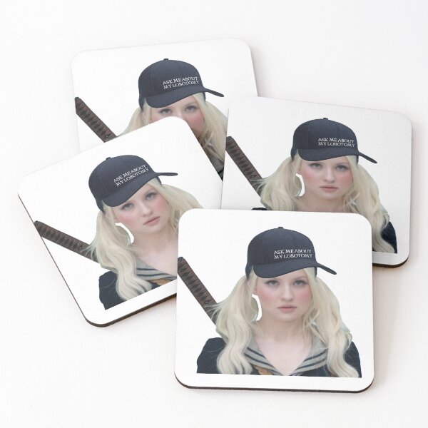 Item preview, Ask Me About My Lobotomy Babydoll Suckerpunch Hat Sticker designed and sold by omnishamblesart.