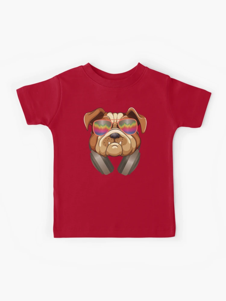 English Bulldog T-Shirt Design Red Glasses Nice Tee English Bulldog T-Shirt Design Red Glasses Nice Tee