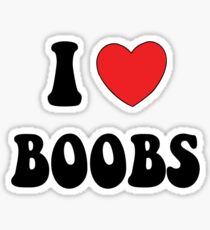 Funny "I Love Boobs" T-Shirt Sticker