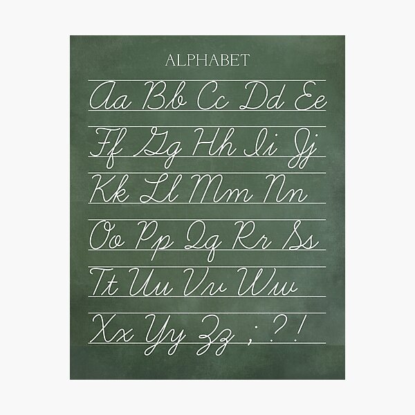 Item preview, Vintage Alphabet Chalkboard Poster - Cursive designed and sold by ljcDigitalDesigns.