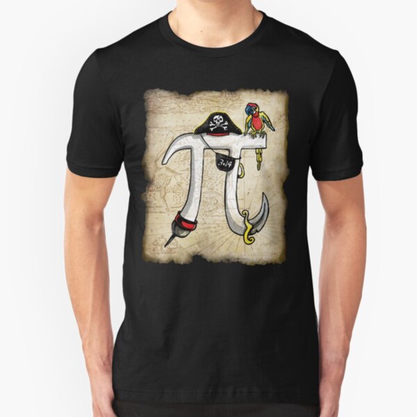 Pirate Pi Day Pi rate Swashbuckling Pi Symbol Slim Fit T-Shirt