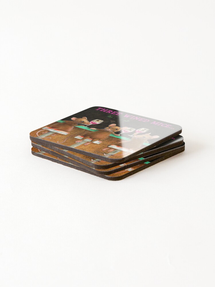Alternate view of Will Bullas / coasters / three wined mice... / animals Coasters (Set of 4)