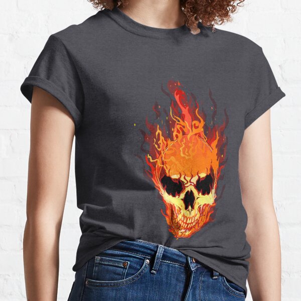 Flaming Skull T-Shirts for Sale | Redbubble